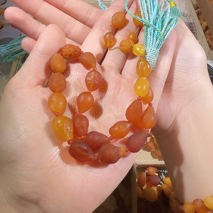 琥珀未镶嵌手链蜜蜡海漂手持