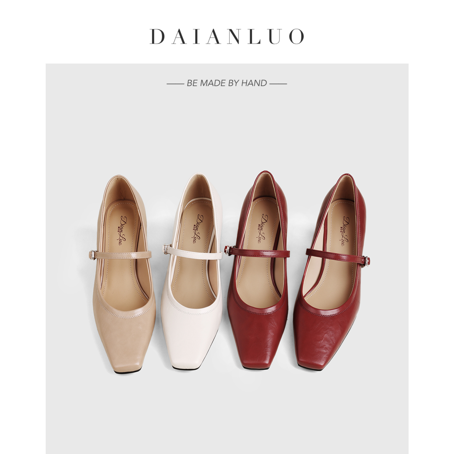 【跟高6cm】2025新款真皮玛丽珍高跟鞋粗跟方头单鞋女百搭春季女鞋