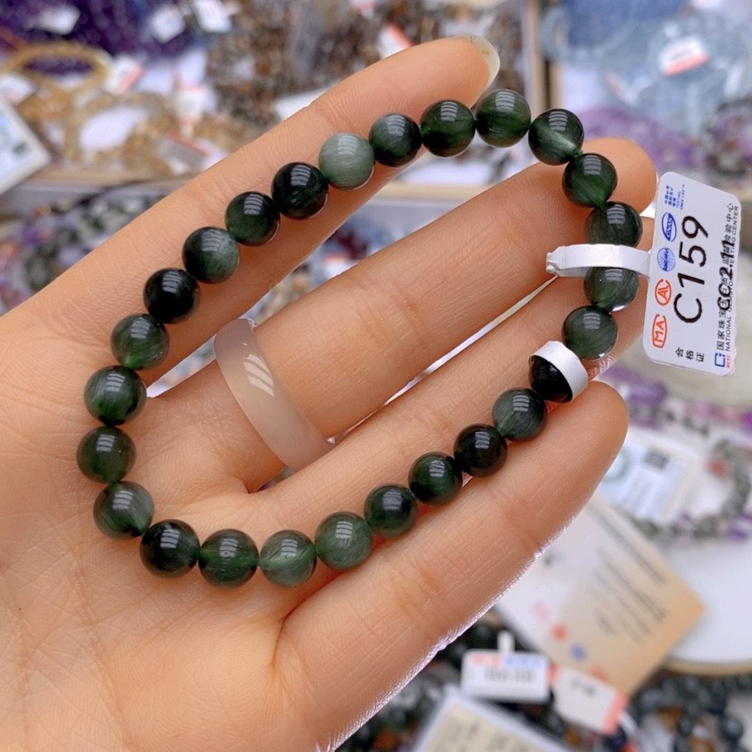 水晶手链未镶嵌绿发晶c159