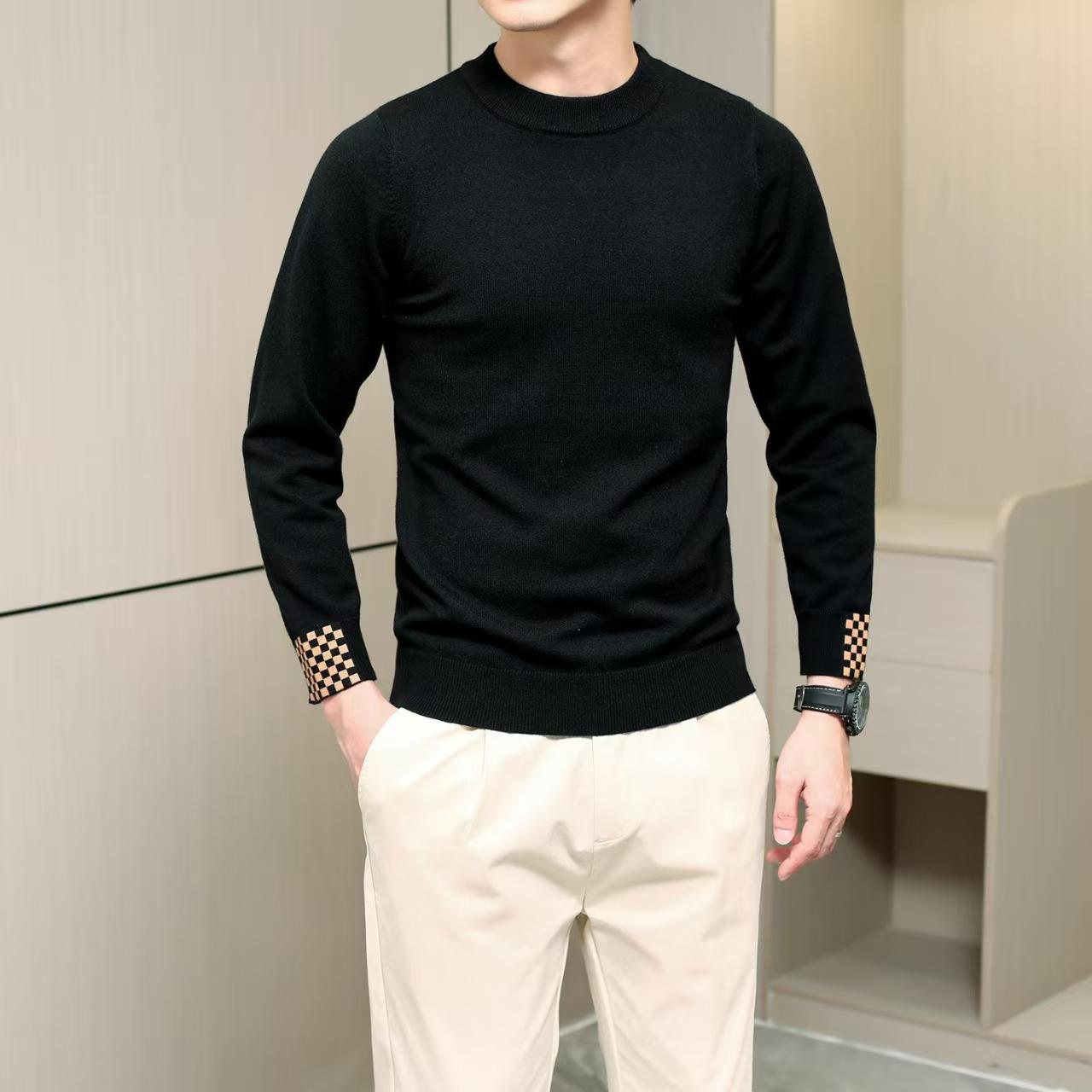 男士秋冬长袖高品质针织衫潮流简约亲肤毛衣休闲秋冬修身秋季加厚
