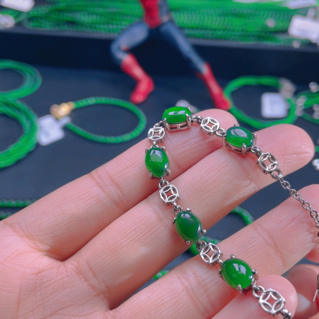 翡翠项链银S925镶嵌，1