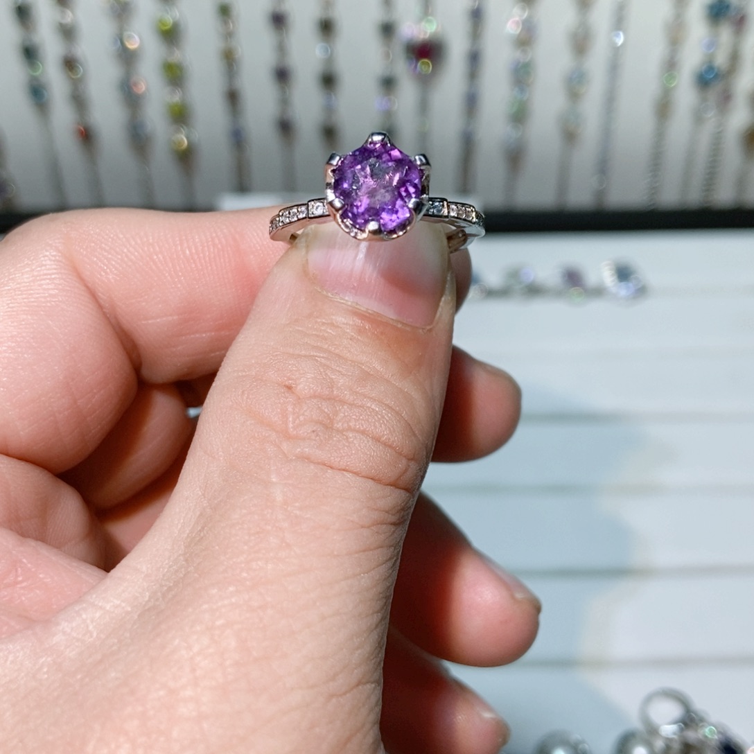 紫晶珠宝半成品银S925镶嵌