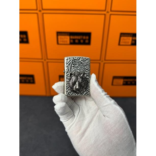 ZORRO佐罗老虎打火机个性防风复古银色（需自备油）Z