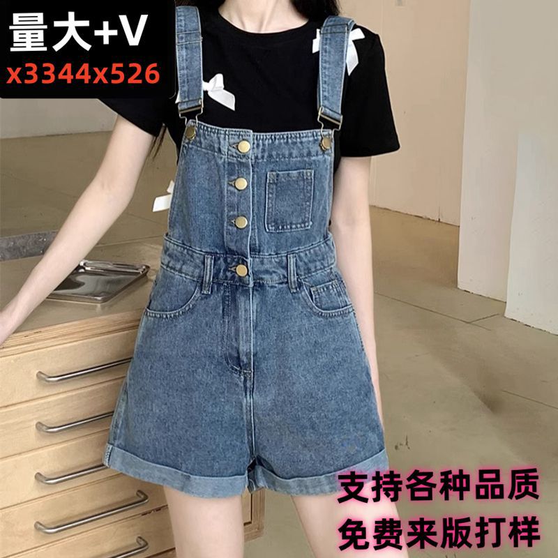工厂直销跨境贸易女装批发连体牛仔背带裤抖音小红书一件代发货源