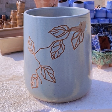 紫砂花盆口23.5高度31瑕疵