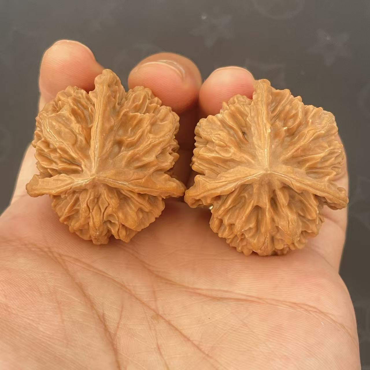 A083帝王三棱人奔4.2尺寸4.1高44.9g重全品无修白茬文玩核桃