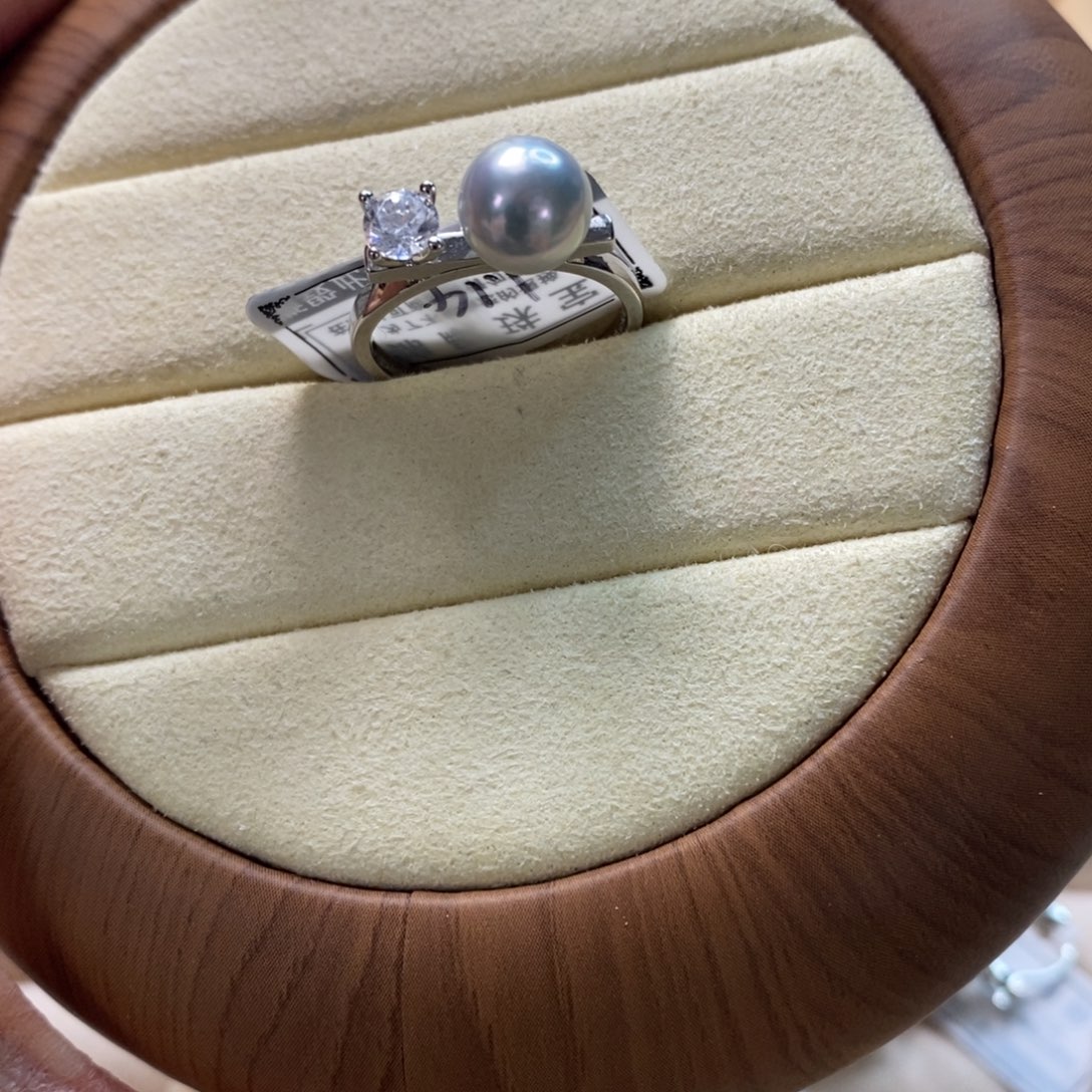 海水珍珠戒指银S925镶嵌