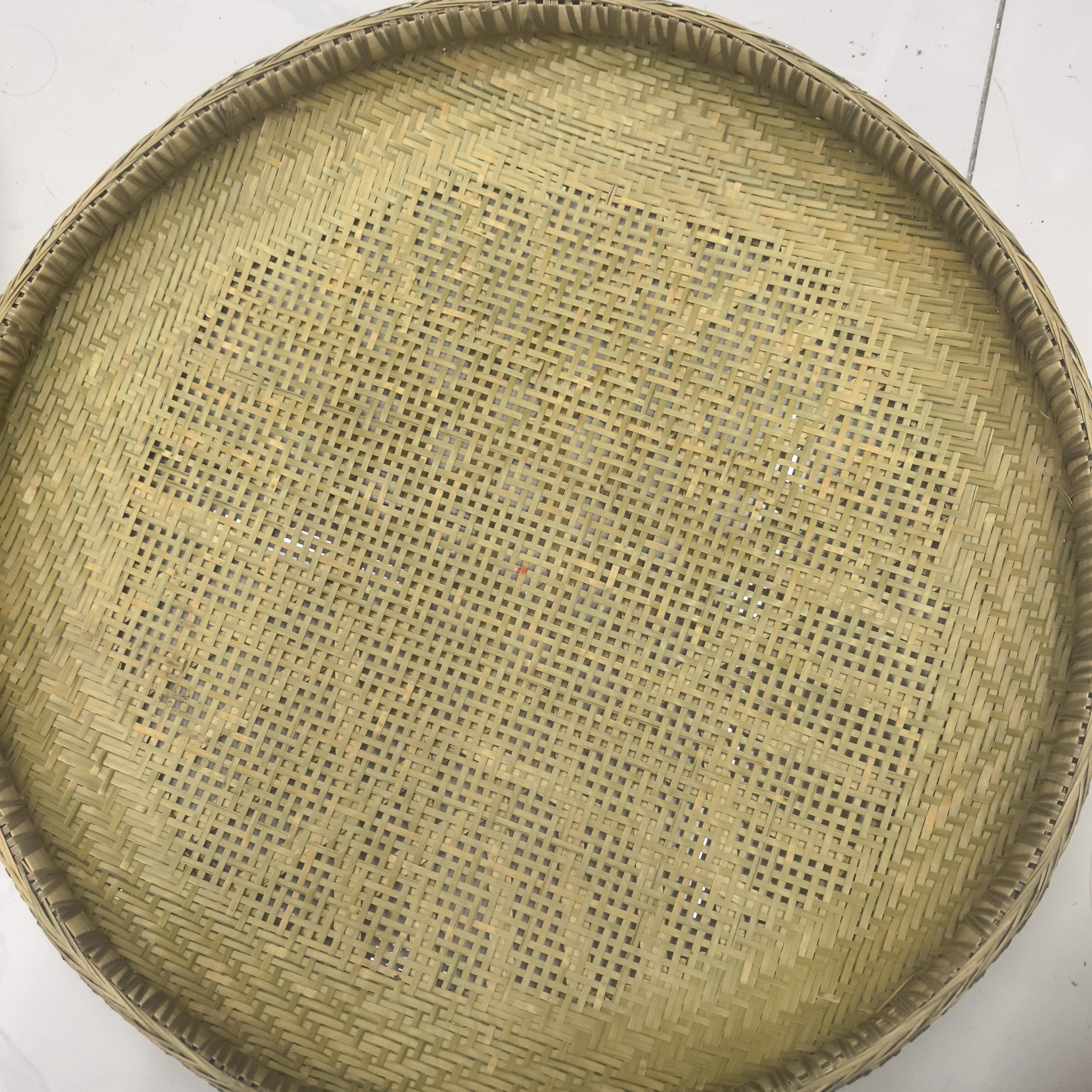 纯手工竹编圆形筛子直径50cm加固锁边过滤晾晒两用米筛