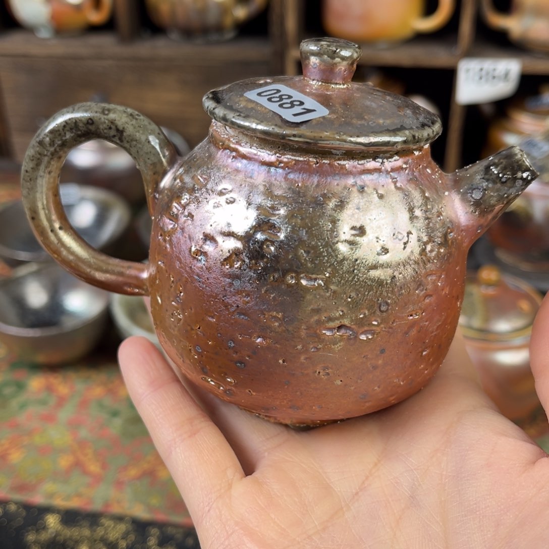 摆件柴烧茶器粗陶壶