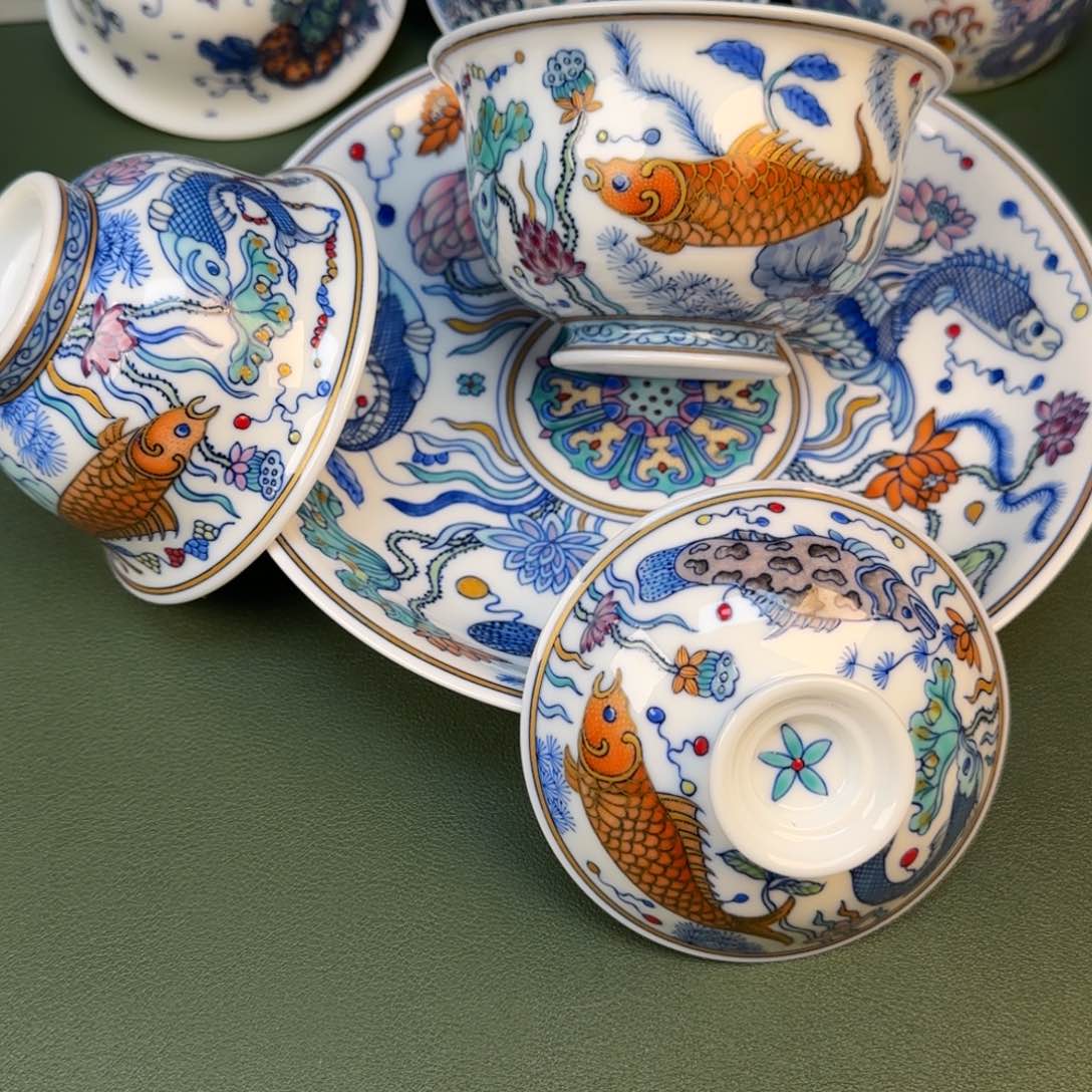 彦祖纯手工手绘茶具