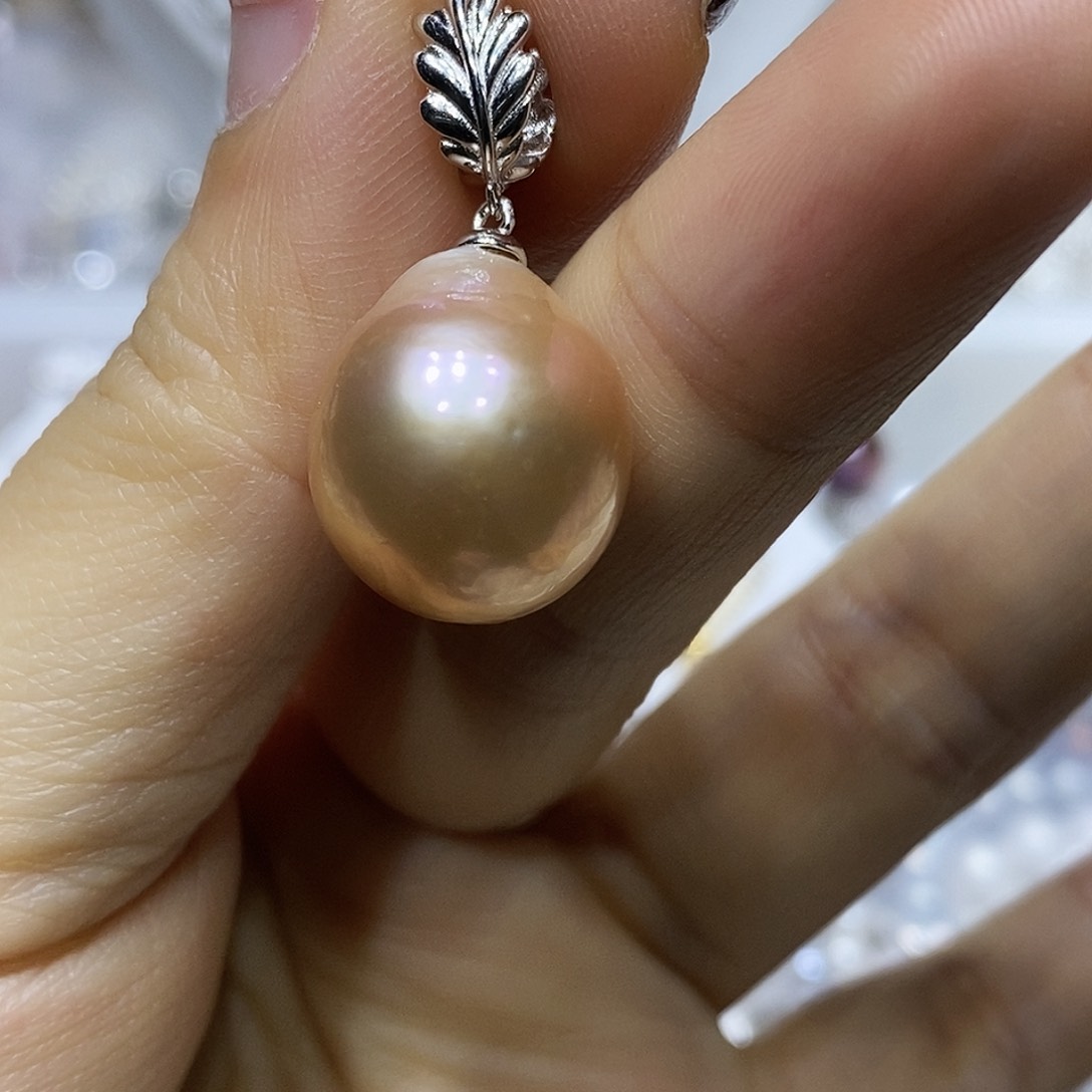 淡水珍珠耳钉银S925镶嵌