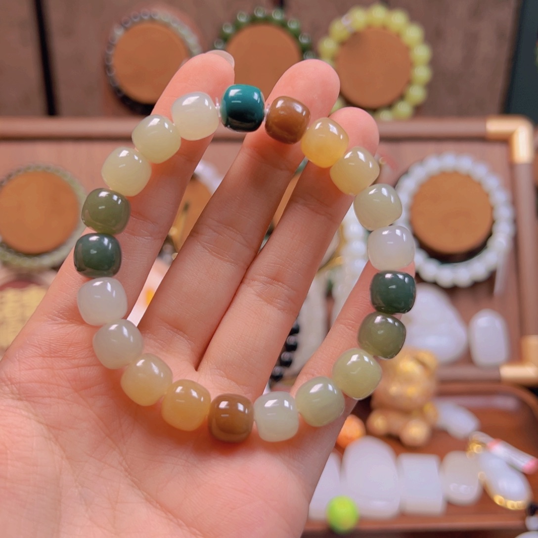 未镶嵌手串和田玉多宝手串