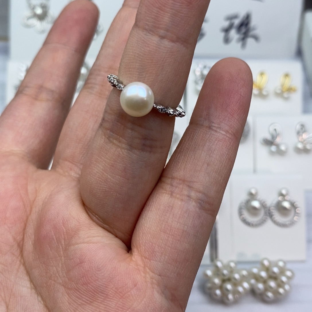 耳饰淡水珍珠银S925镶嵌