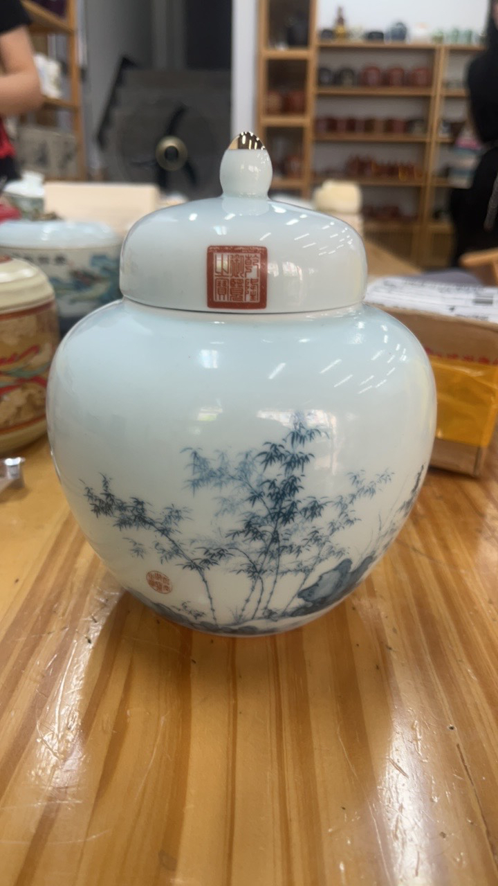 竹子将军罐陶瓷茶叶罐密封罐