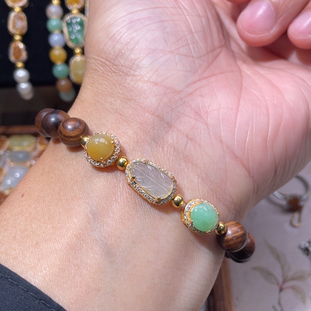 翡翠银S925镶嵌颈饰