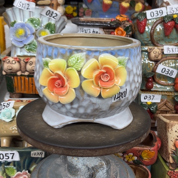 紫砂花盆粗陶材质多肉花盆