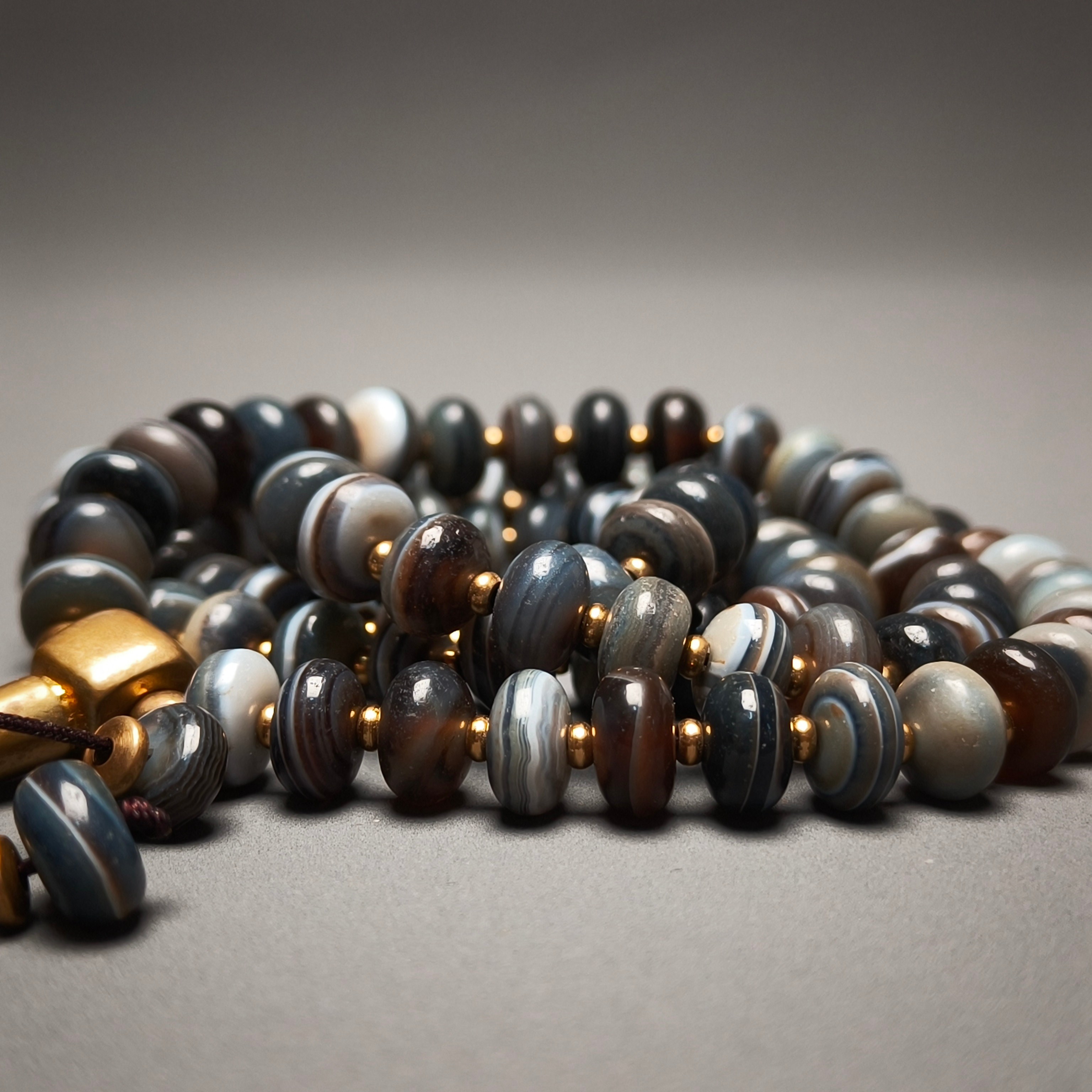 19世纪缠丝玛瑙串饰/DZ015587/古玩/收藏/德州文物