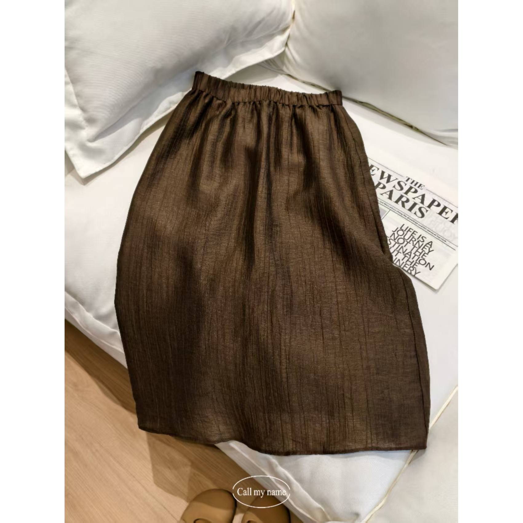 韩国代购. Call my name焦糖半身裙 L25041612