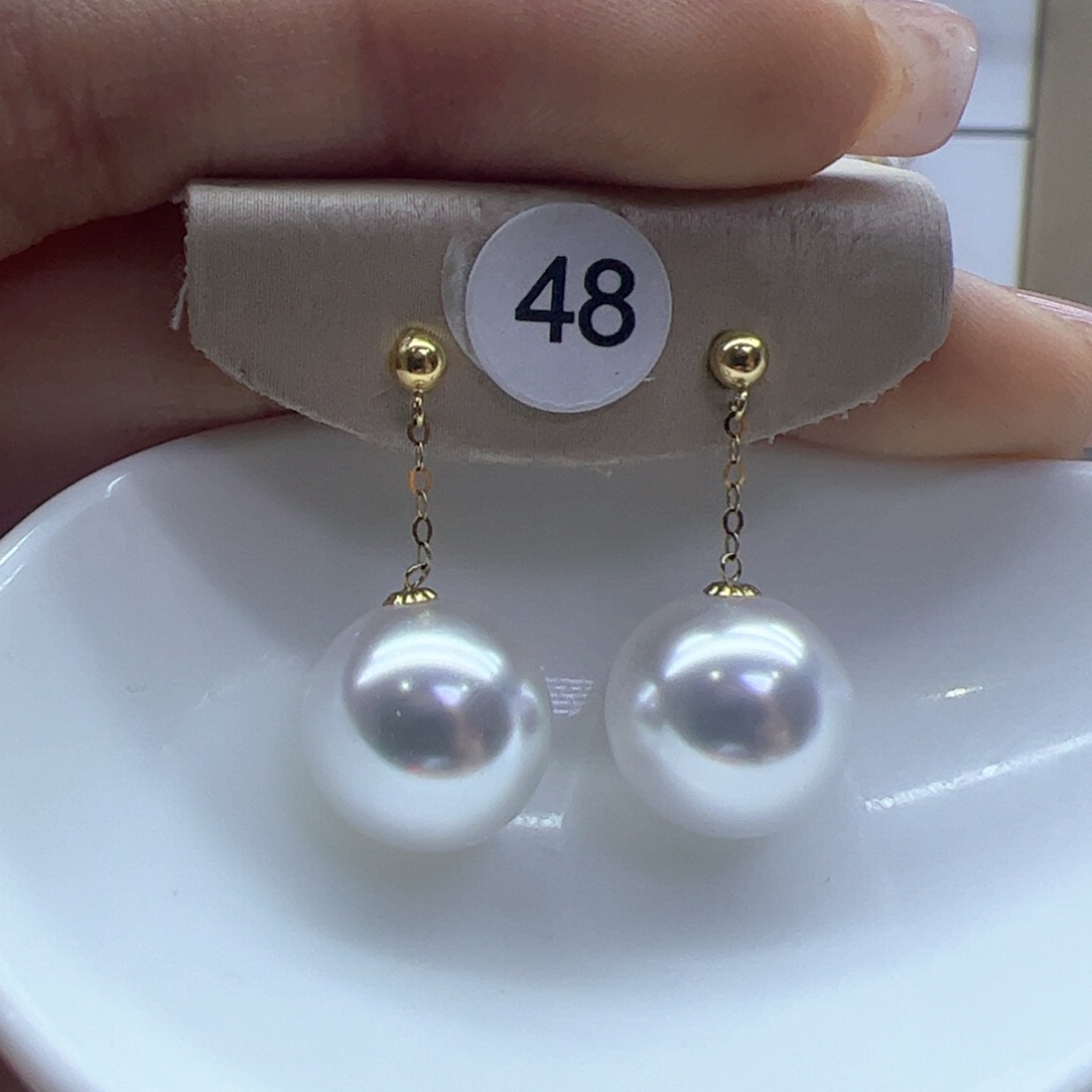 淡水珍珠耳饰18K金镶嵌