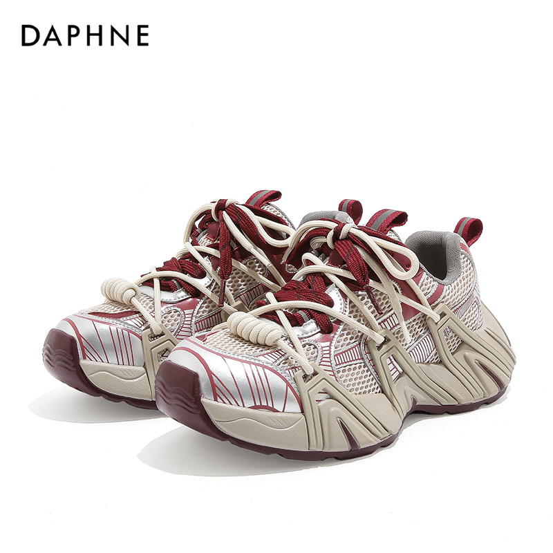 Daphne/达芙妮2025秋冬爆款时尚百搭老爹鞋休闲轻奢厚底增高女鞋