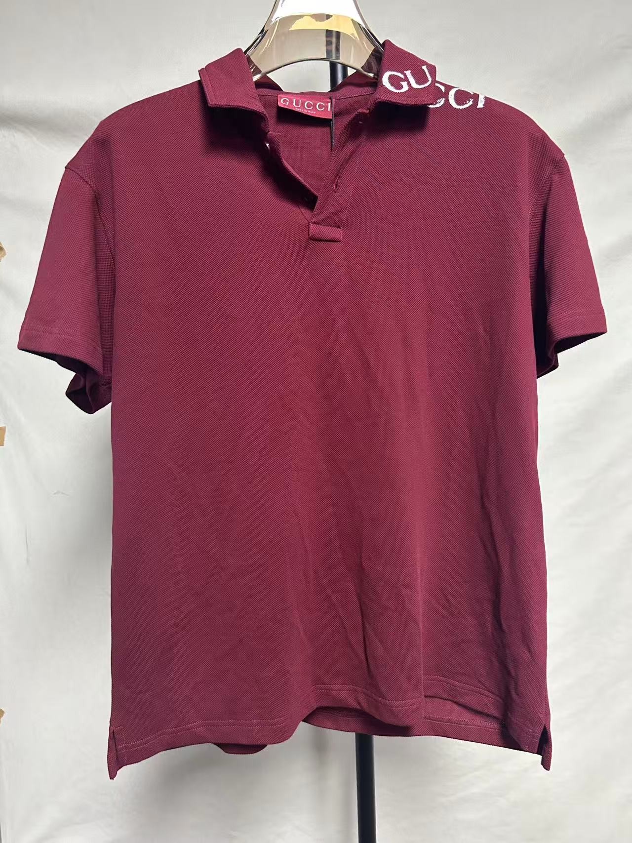 99新 GUCCI/古驰 99新/Gucci/红色字母标Polo衫