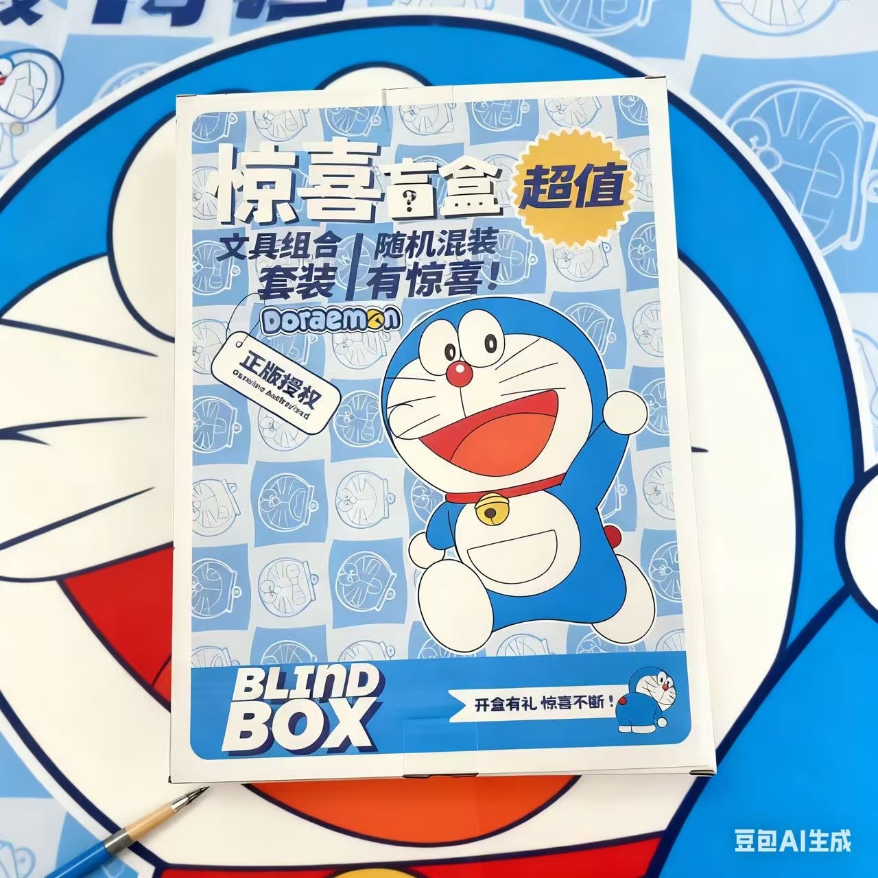 【新疆包邮】蜡笔小新机器猫惊喜文具大礼盒（随机图案）