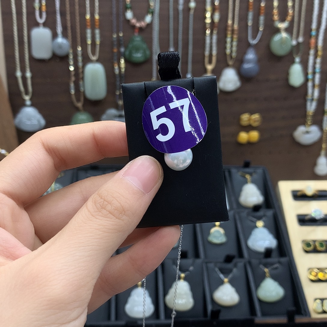 话***梅颈饰银S925镶嵌淡水珍珠吊坠8