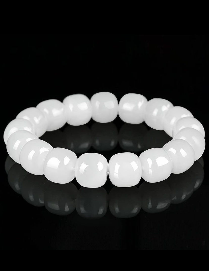 手链 脂白老型珠大手串卡16mm14颗左右 男女均可佩戴