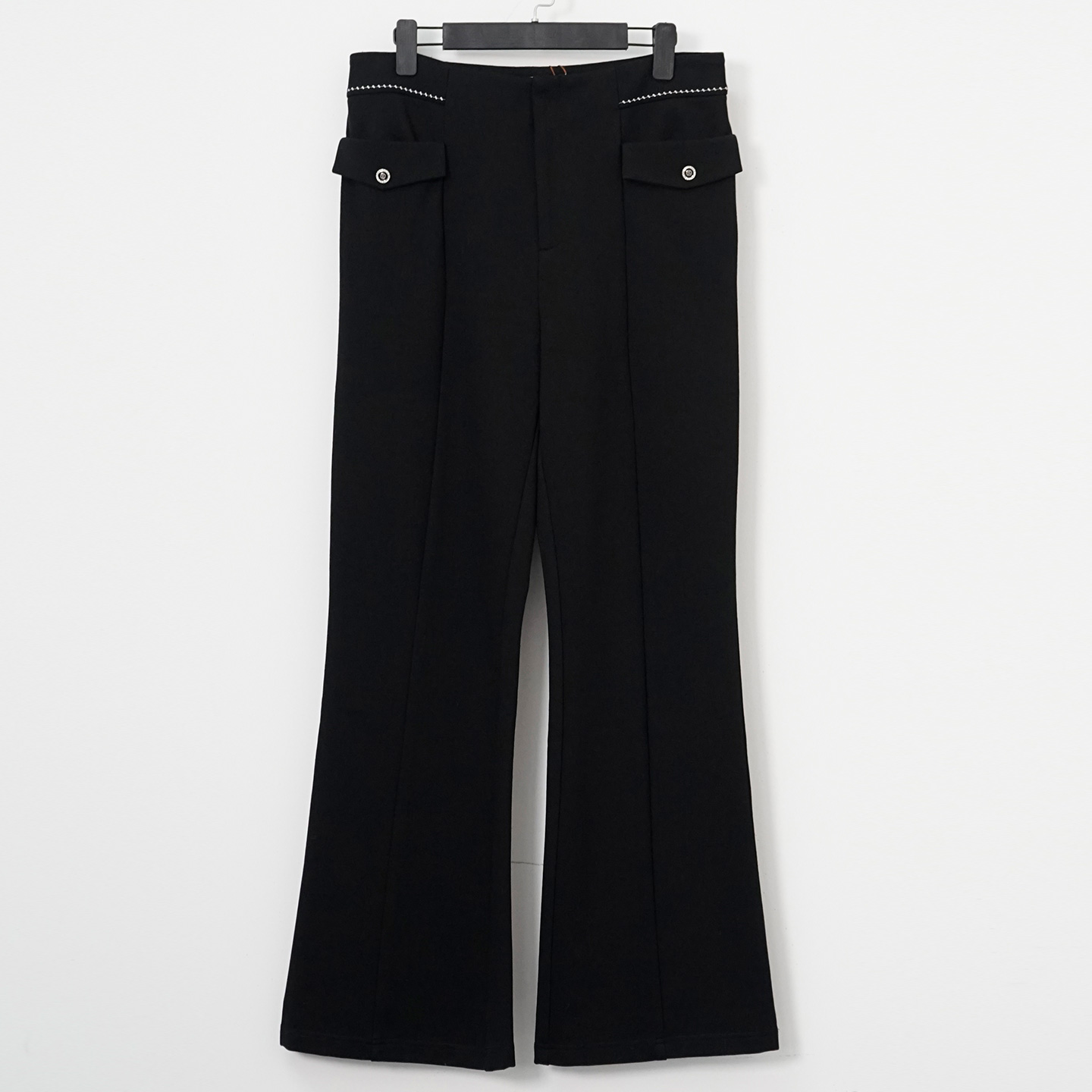 迪图高腰显瘦加绒长裤秋冬季直筒微喇带弹