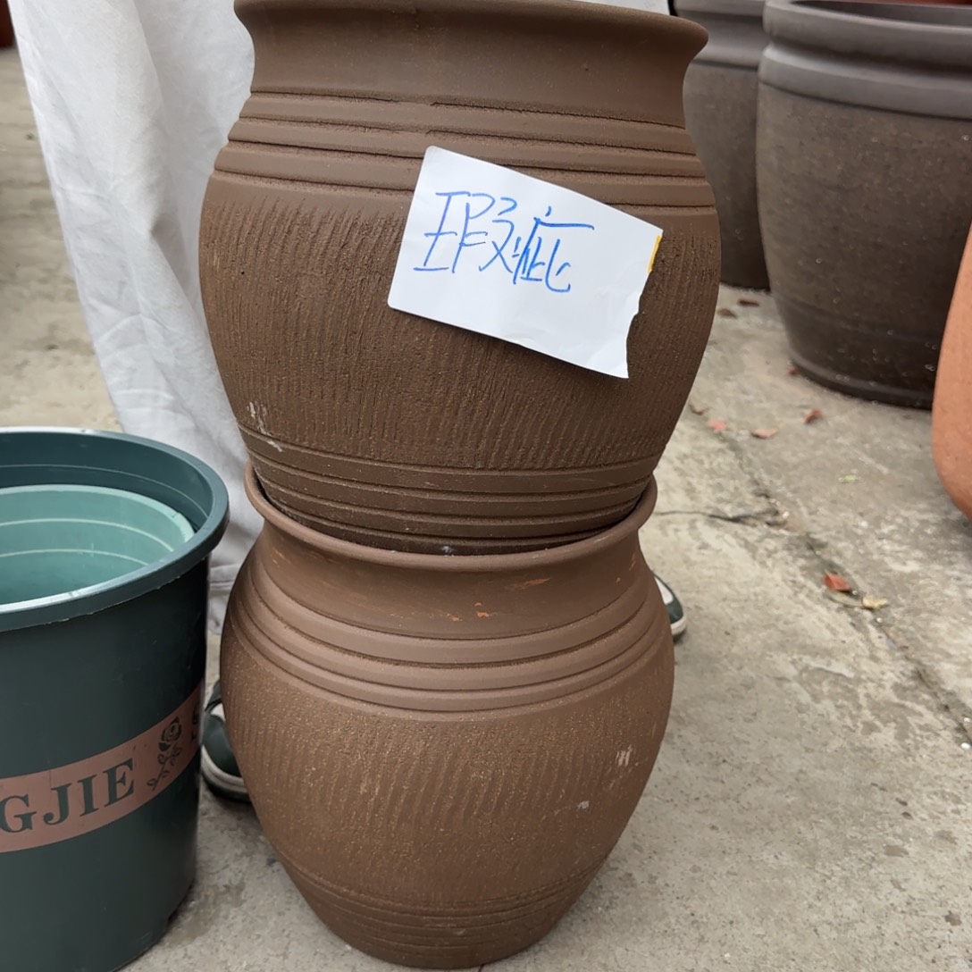 朱泥花盆口25高30宜兴紫砂瑕疵粗糙花泥