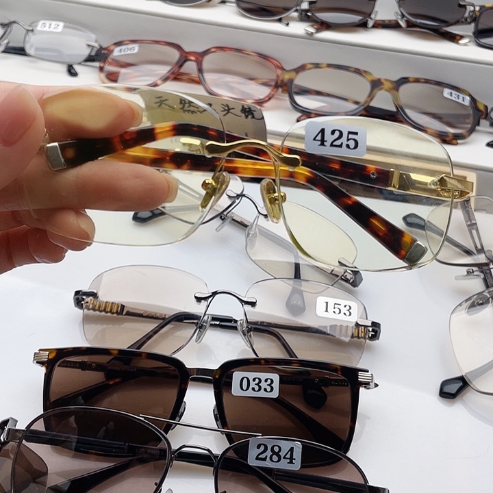 无框款天然水晶眼镜