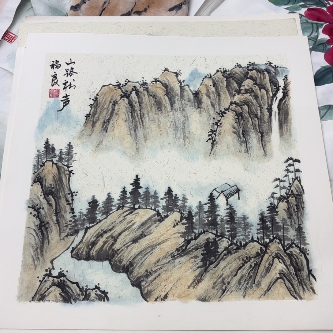 国画福良38卡纸作品童
