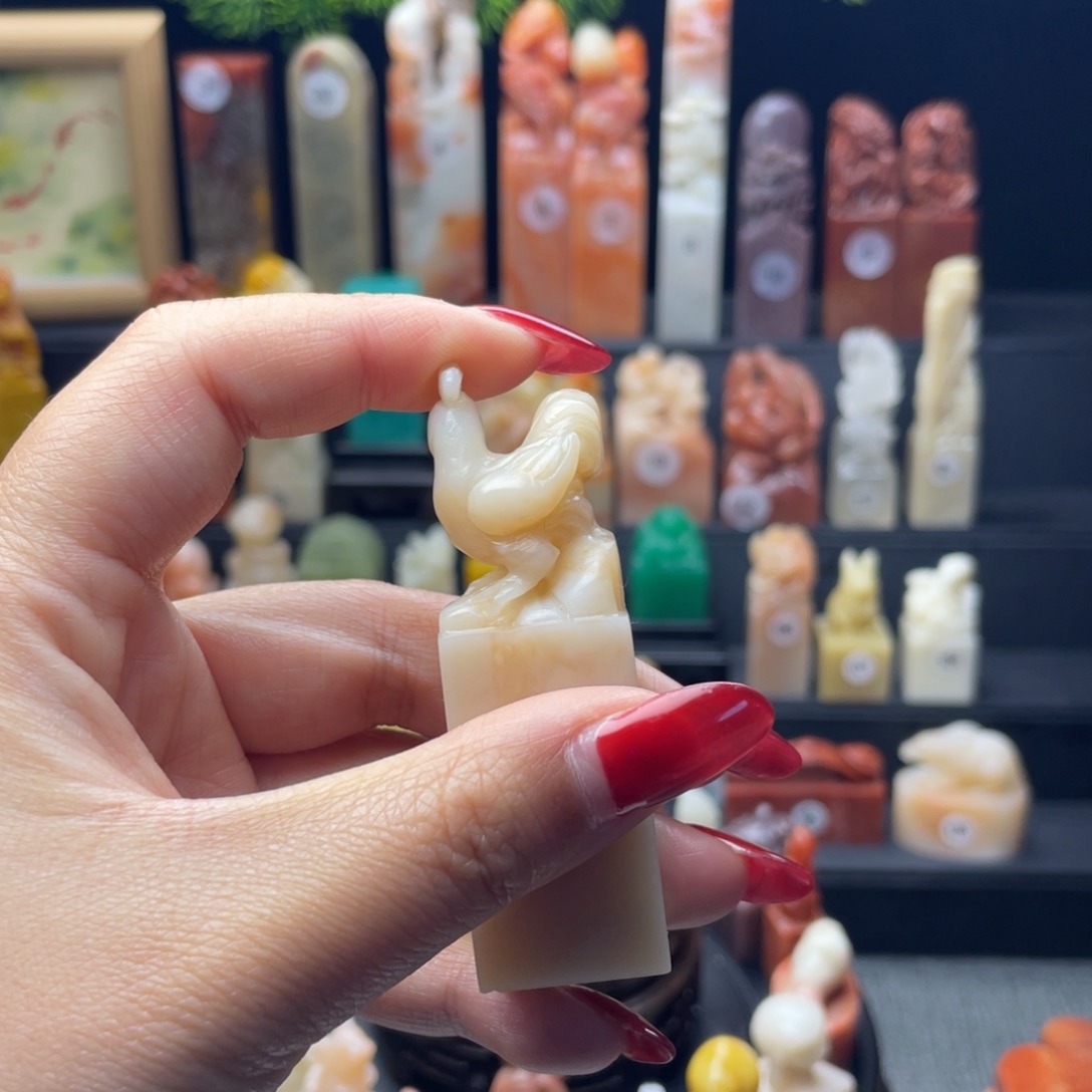 寿山石印石小鸡印章