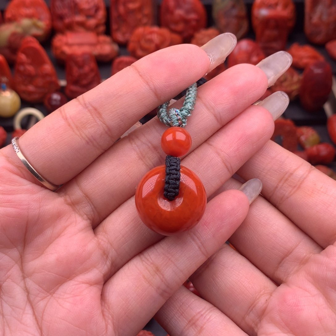 南红玛瑙南红川料平安扣20.8mm未镶嵌