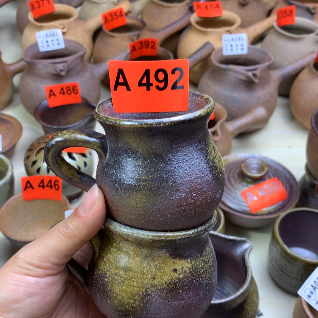 柴烧粗陶公道杯150毫升左右