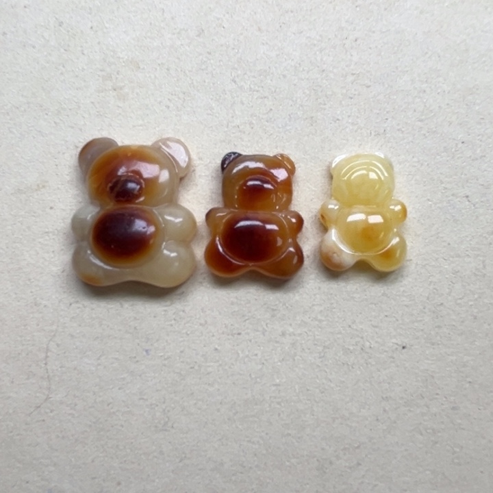 裸石琥珀未镶嵌两****住天然蜜蜡配件