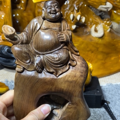 金丝楠弥勒佛摆件
