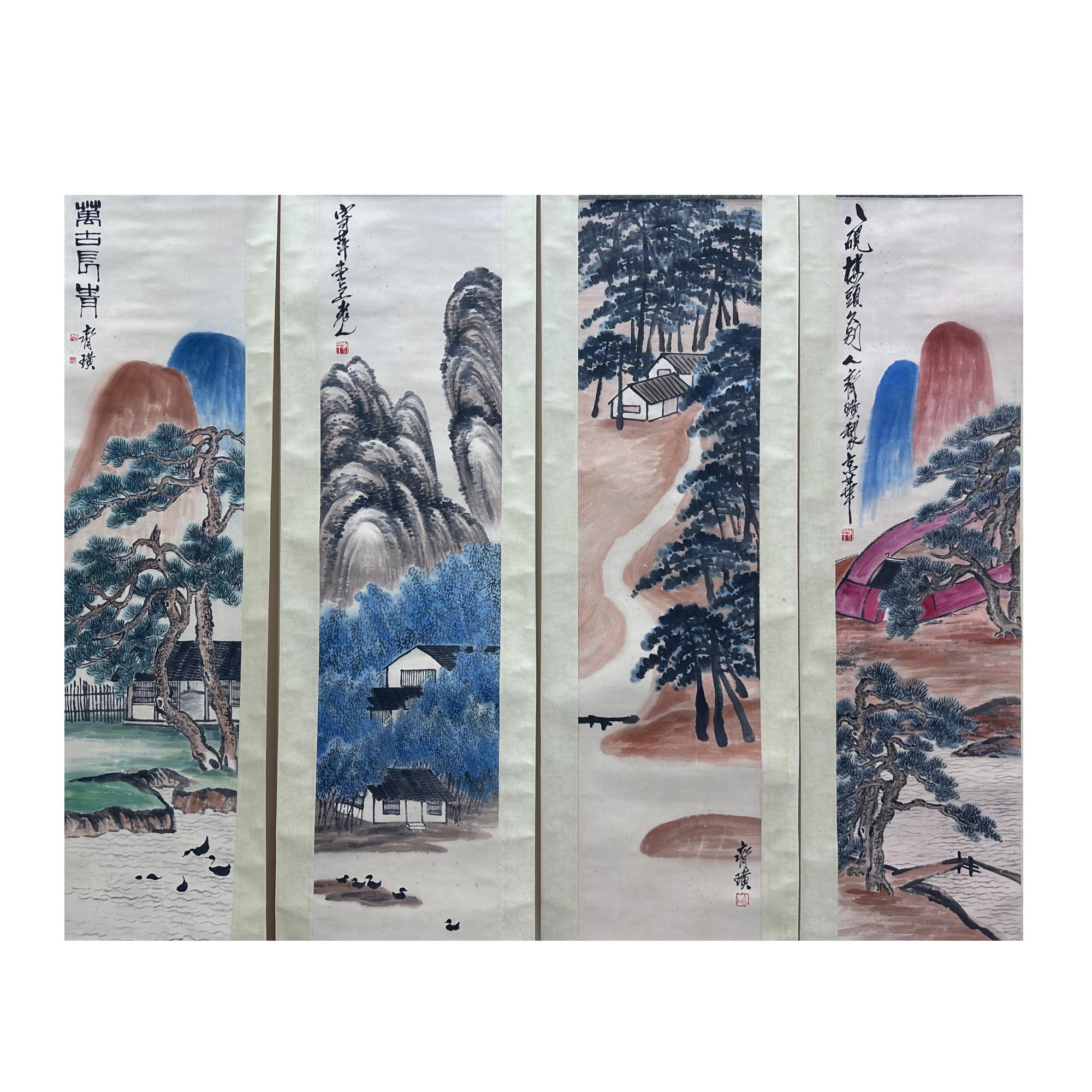 《山水四条屏》WX5-140—33X134X4