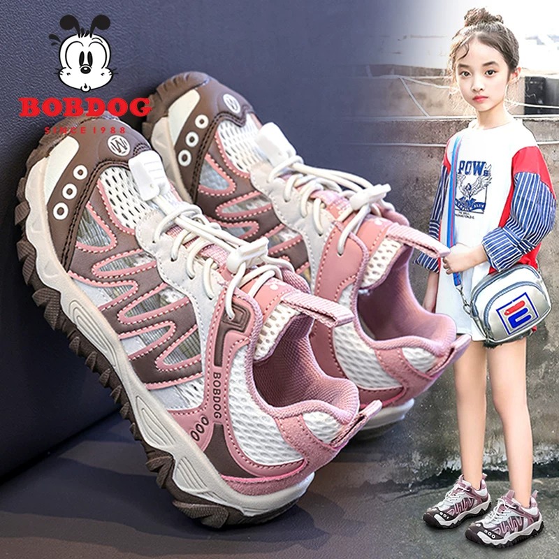 巴布豆女童凉鞋2026新款夏季软底镂空运动儿童鞋子女孩爆款单网鞋