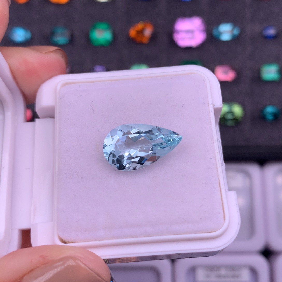 海蓝宝石裸石未镶嵌4.4ct特价海蓝宝5A