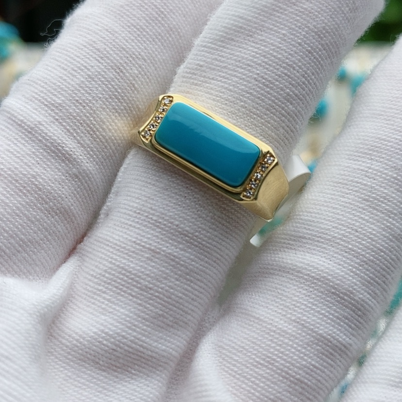 【闪购商品】绿松石原矿绿松石18K金镶嵌L*O