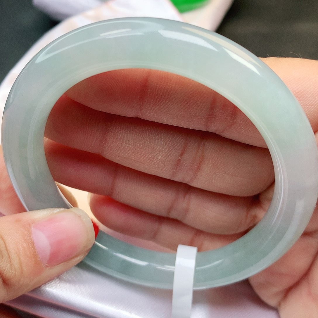 未镶嵌手镯翡翠冰蓝圆条1811号