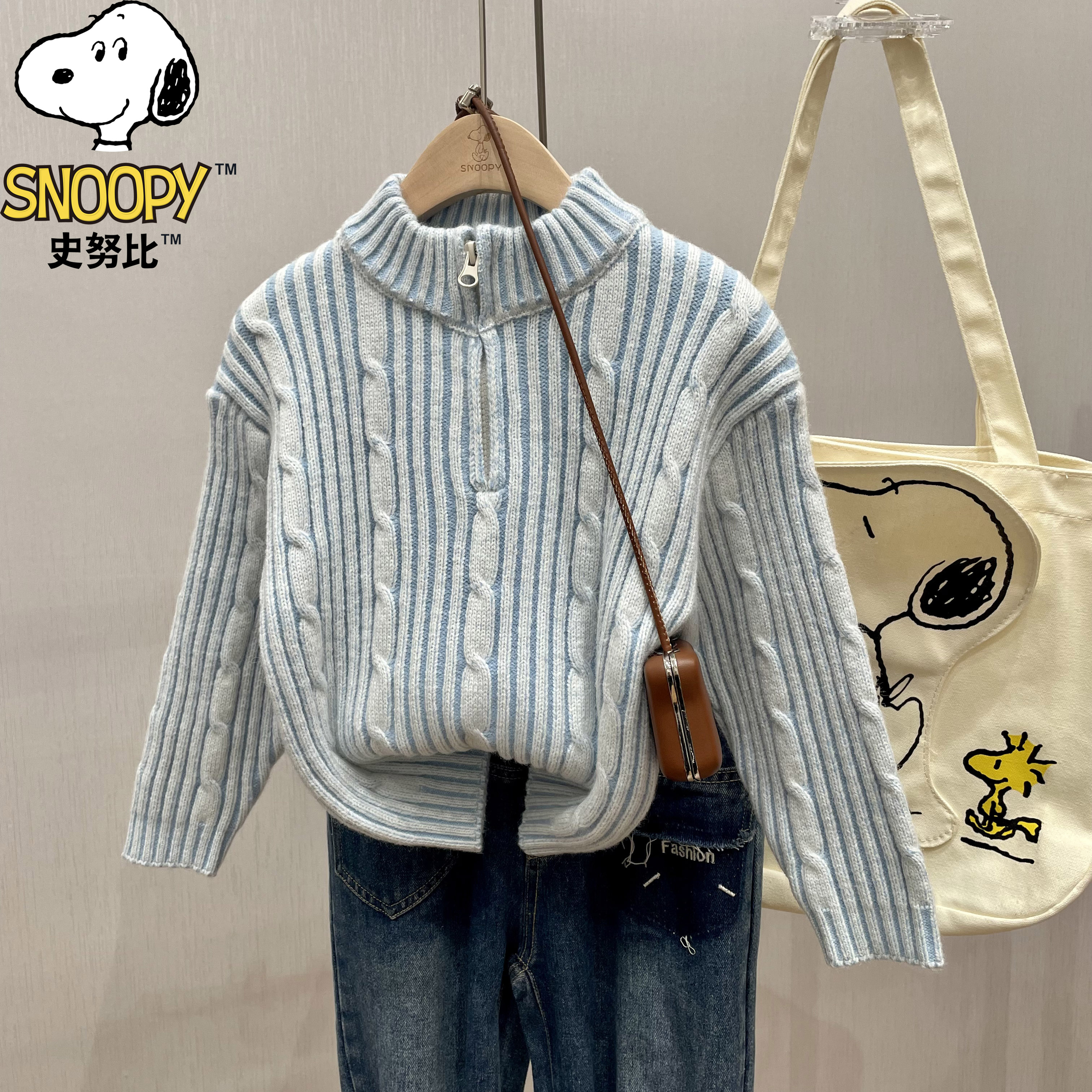 Snoopy/史努比儿童洋气毛衣男童女童针织衫冬季男孩潮