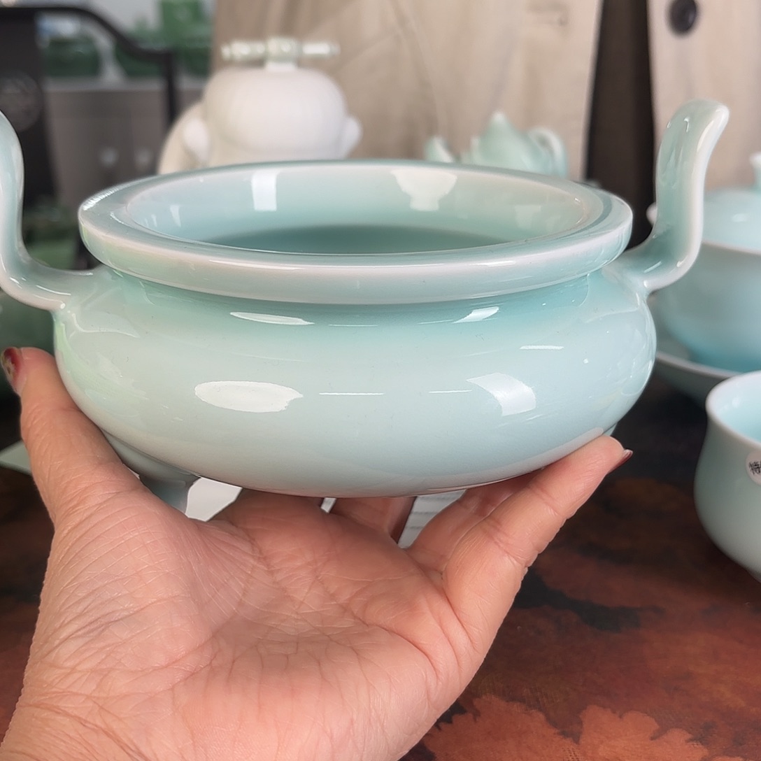 龙泉云间青瓷小米茶器