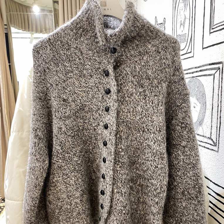 韩系慵懒风秋冬加厚高领针织毛衣女宽松百搭外套上衣