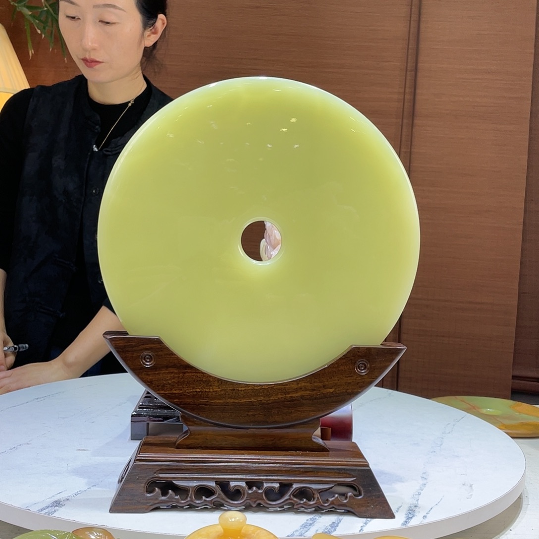 玉精品天然玉石平安扣摆件