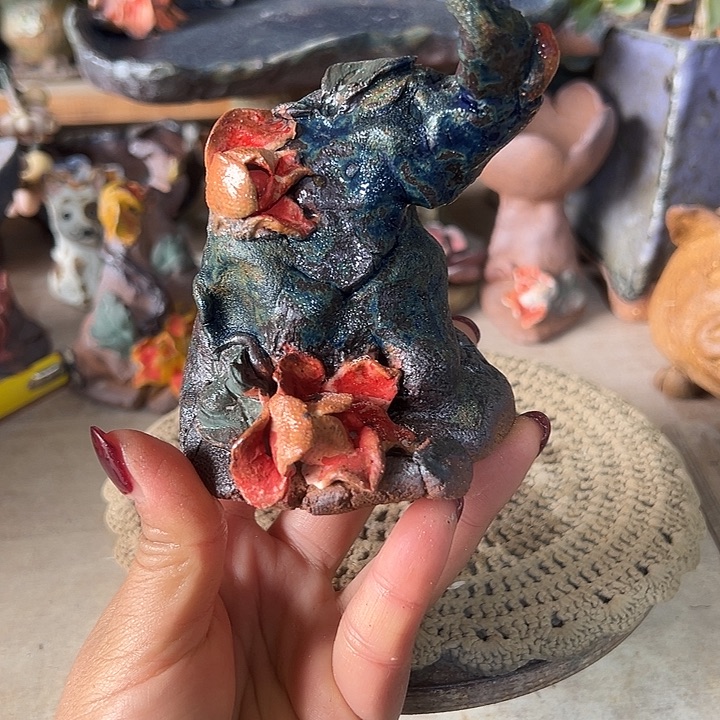 福利手工粗陶高温花器满58包邮