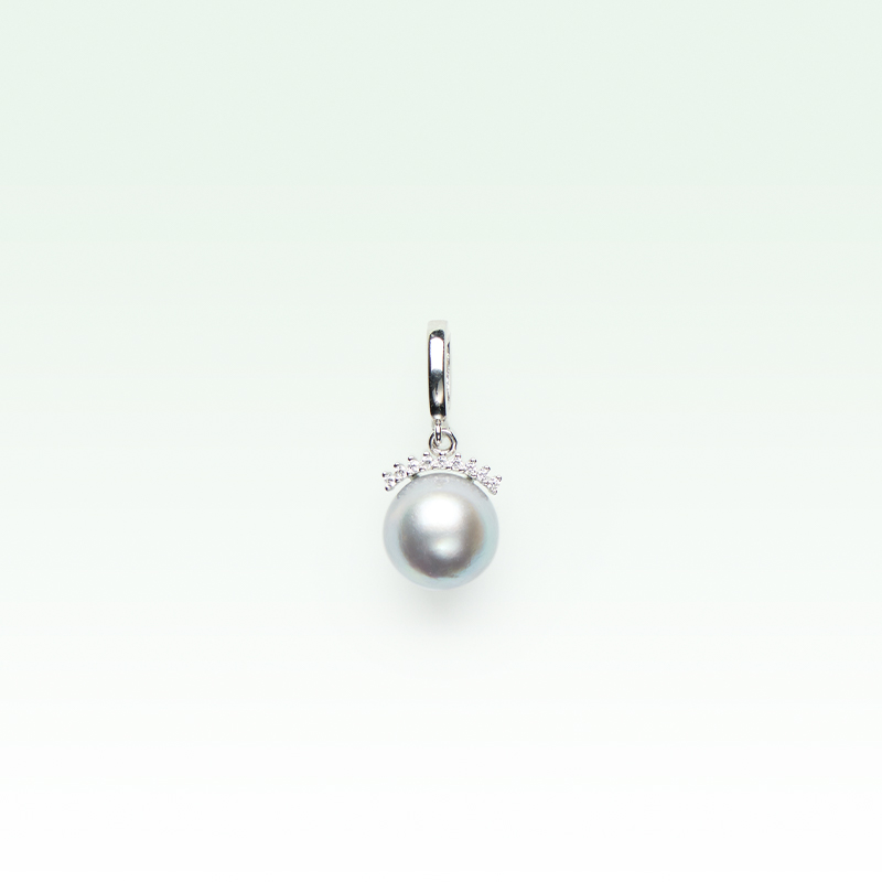 礼兰珠宝【桃子】S925银海水真多麻珍珠吊坠9-10mm