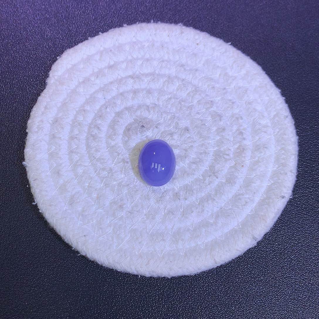 散珠翡翠天然缅甸翡翠蛋面卡19.5宽14.9厚9.2蓝紫