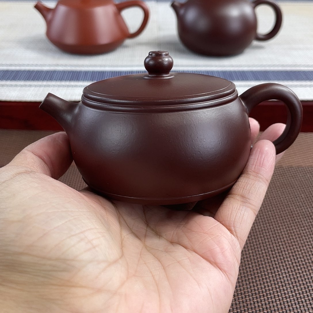 紫泥壶原矿紫泥扁鼓180cc